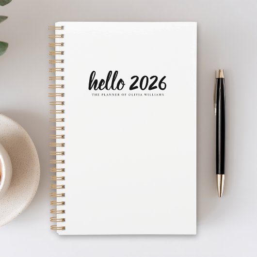 ミニマリスト Hello 2026 ホワイト プランナー手帳