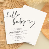 ミニマリスト Hello Baby ベビーシャワー 招待状