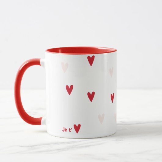 ミニマリスト「Je t’❤️」マグカップ マグカップ (左)