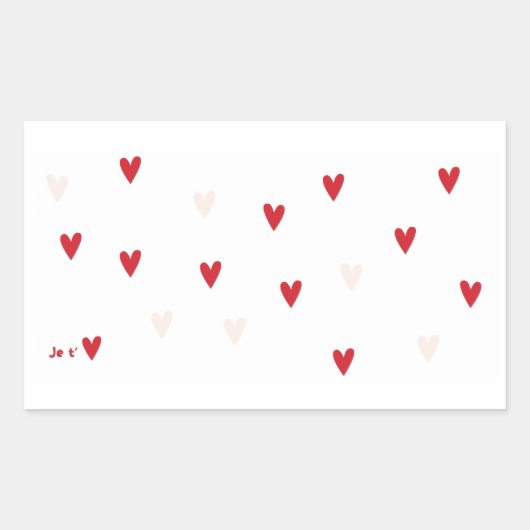 ミニマリスト「Je t’❤️」マグカップ 長方形シール (正面)