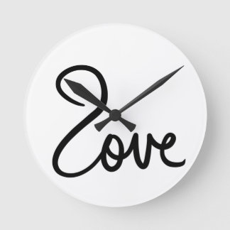 ミニマリスト "love" ワードタイポグラフィデザイン ラウンド壁時計