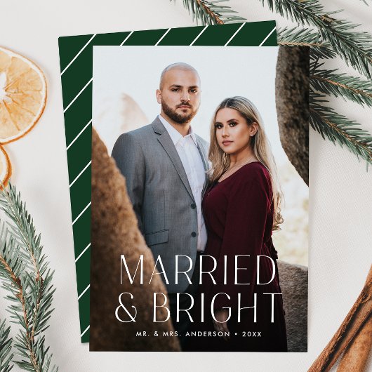 ミニマリスト Married and Bright Green Photo シーズンカード