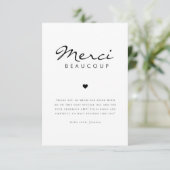 ミニマリスト Merci Beaucoup フランス風 ブライズシャワー サンキューカード (スタンド正面)