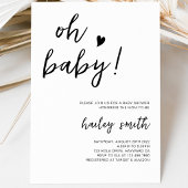 ミニマリスト Oh Baby ベビーシャワー招待状 招待状
