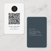 ミニマリスト – QRコードクリーンなシンプルプロフェッショナル 名刺 (正面/裏面)