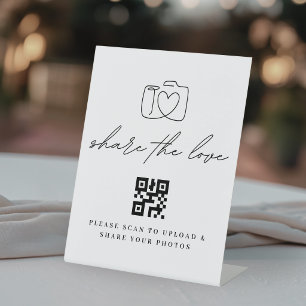 ミニマリスト Share the Love QRコード 写真アップロード 台座サイン