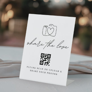 ミニマリスト Share the Love QRコード 写真アップロード 台座サイン