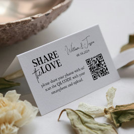 ミニマリスト Share The Love QRコード|結婚式の写真 名刺