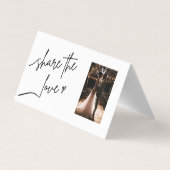 ミニマリスト Share The Love QRコード｜結婚式の写真 名刺 (裏面)