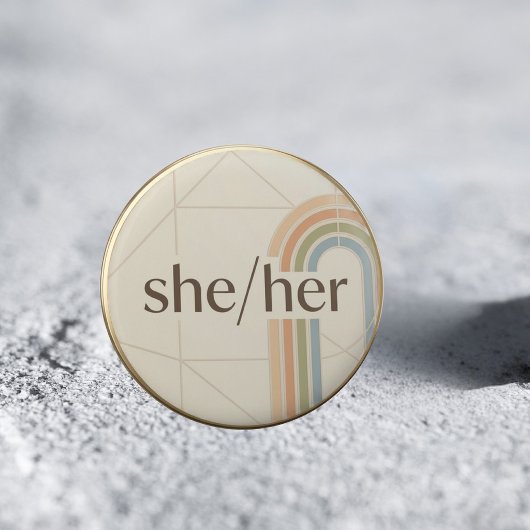 ミニマリスト She/Her 代名詞 LGBTQ プライド ピンバッジ