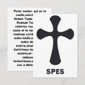 ミニマリスト Spes 十字架 ホーリーカード | Pater Noster サンキューカード (正面/裏面)
