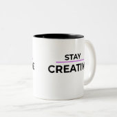 ミニマリスト Stay Creative タイポグラフィ ツートーンマグカップ (正面右)