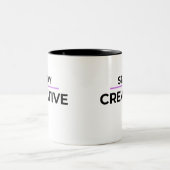 ミニマリスト Stay Creative タイポグラフィ ツートーンマグカップ (中央)