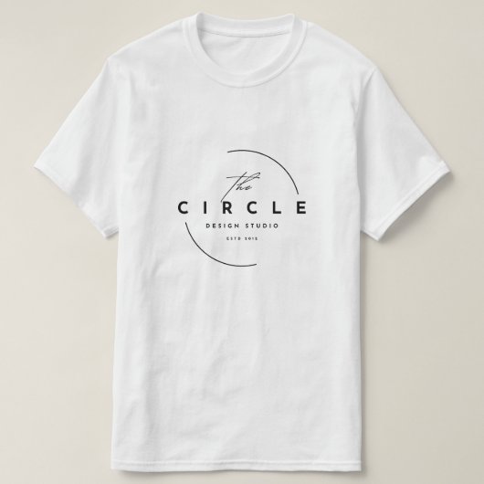 ミニマリスト The Circle Design Studio ロゴ - モダン Tシャツ (デザイン正面)