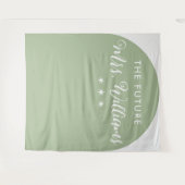 ミニマリスト The Future Mrs. ブライダルシャワーのためのアーチ タペストリー (正面(横))