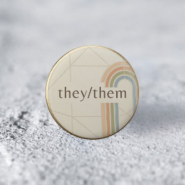 ミニマリスト They/Them 代名詞 LGBTQ プライド ピンズ 缶バッジ