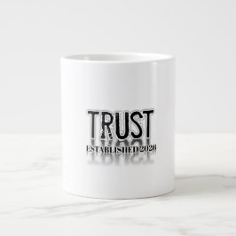 ミニマリスト「Trust」タイポグラフィ コーヒーマグカップ - Inspira ジャンボコーヒーマグカップ