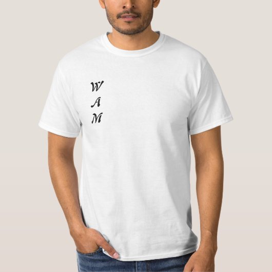 ミニマリスト「WAM」ホワイトTシャツ Tシャツ (正面)