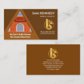 ミニマリストAフレームルーフ建物建築 名刺 (正面/裏面)