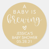 ミニマリストAベビーは赤ちゃんシャワーの好意を醸造している ラウンドシール (正面)