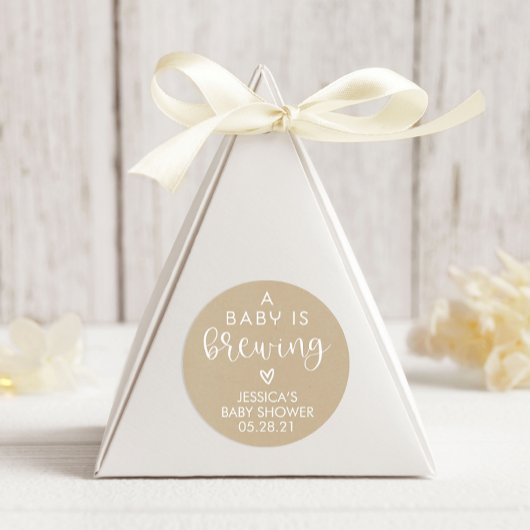 ミニマリストAベビーは赤ちゃんシャワーの好意を醸造している ラウンドシール