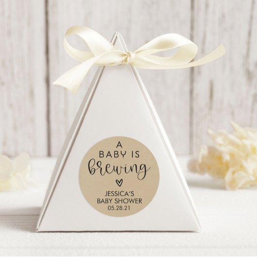 ミニマリストAベビーは赤ちゃんシャワーを醸造している ラウンドシール