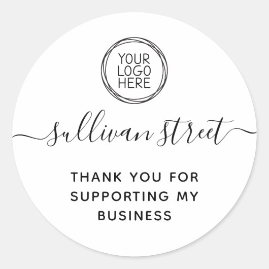 ミニマリストAdd You Logo Small Business Thank You ラウンドシール (正面)