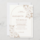 ミニマリストArchフローラ結婚ズ 招待状 (正面)