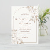 ミニマリストArchフローラ結婚ズ 招待状 (スタンド正面)