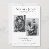 ミニマリストArch日付の結婚写真を保存 招待状 (裏面)