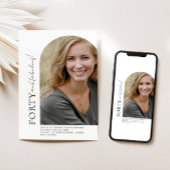 ミニマリストArch Off Center写真40th Birthday 招待状