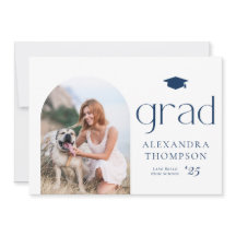 ミニマリストArch Photo Navy Blue写真卒業