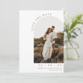 ミニマリストArch Photo QRコード砂漠結婚の セーブザデート (スタンド正面)