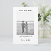 ミニマリストB/W写真結婚式の日付を保存 (スタンド正面)