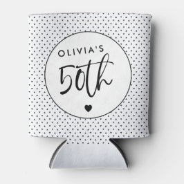 ミニマリストB&W幾何学模様50番目の誕生日スクリプト 缶クーラー