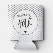 ミニマリストB&W幾何学長誕生日スクリプト40th 缶クーラー (裏面)