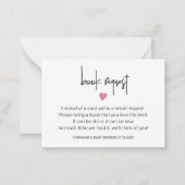 ミニマリストBaby Girlシャワーブックリクエスト蔵書票 ノートカード (正面)