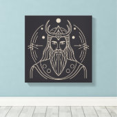 ミニマリストBaldr Norse God Vector Art キャンバスプリント (インサイチュ (ウッドフロア))