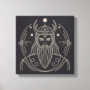 ミニマリストBaldr Norse God Vector Art キャンバスプリント