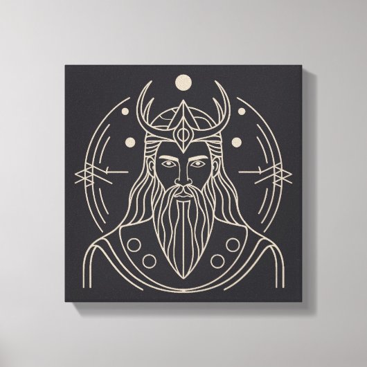 ミニマリストBaldr Norse God Vector Art キャンバスプリント (正面)