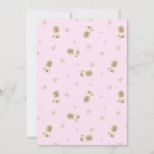ミニマリストBearly待ちピンク赤ちゃんシャワー 招待状 (裏面)