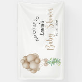 ミニマリストBeigeバルーンBohoベビーシャワー 横断幕 (縦)