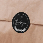 ミニマリストBlack Thank Youカスタム Logo Business ラウンドシール