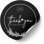 ミニマリストBlack Thank Youカスタム Logo Business ラウンドシール