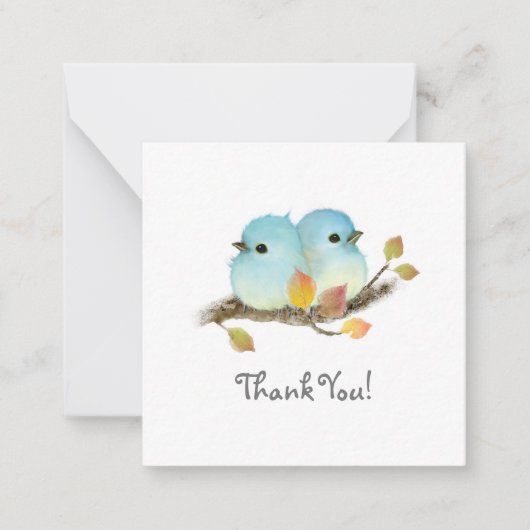 ミニマリストBluebirds Thank You Note card ノートカード (正面)