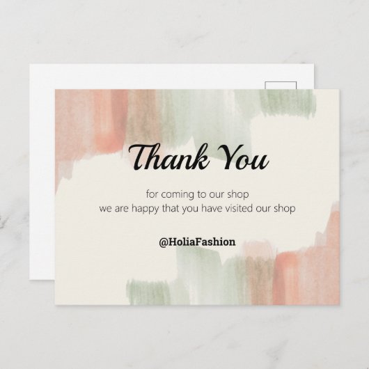 ミニマリストBohoありがとうはがき ポストカード (正面/裏面)