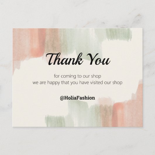 ミニマリストBohoありがとうはがき ポストカード (正面)