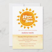 ミニマリストBohoこ来この息子の赤ちゃんシャワー 招待状 (正面)