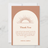 ミニマリストBohoアーチサンシャインベビーシャワー サンキューカード (正面)