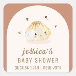 ミニマリストBohoアーチ餃子中国の赤ちゃんシャワー スクエアシール